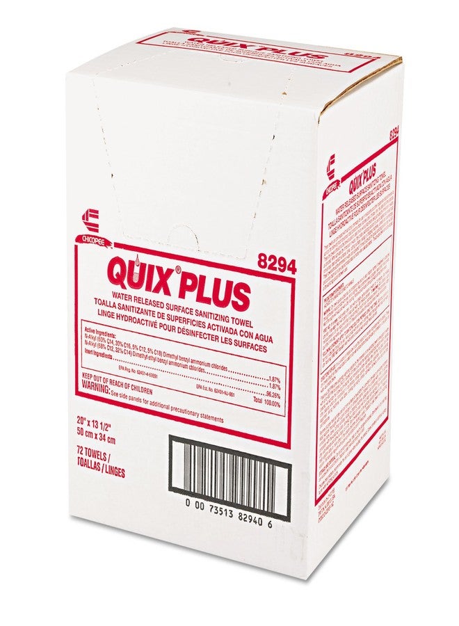 Chix 8294 Quix Plus Disinfecting Towels 13 1/2 x 20 Pink 72/Carton - Image 2